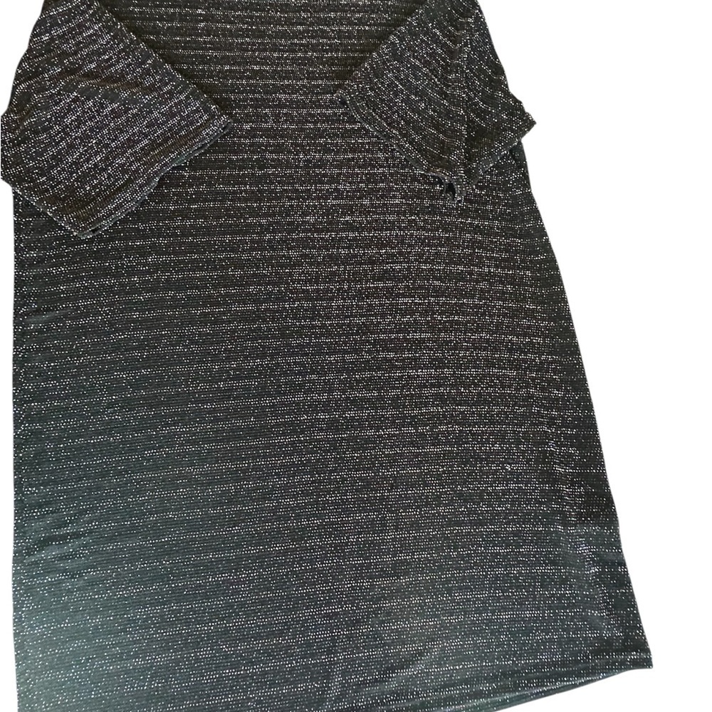Madeline Elegant Black Glitter Shirt Dress - Picture 9 of 10